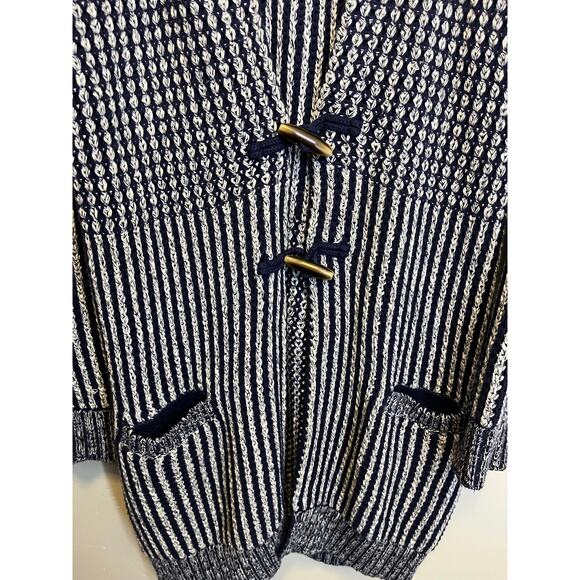 Gap Navy Blue Long Length Chunky Oversized Heavy Knit Nautical Sweater Size M - Picture 7 of 12